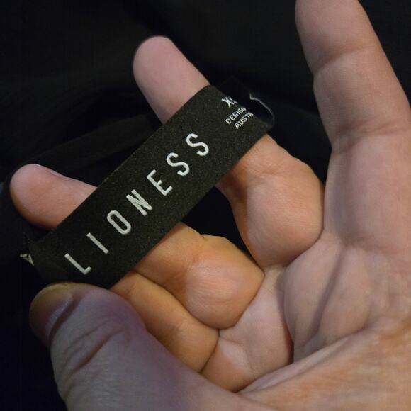 Lioness Sheer Ruffle Tie-Front Black Blouse XS - Picture 3 of 9